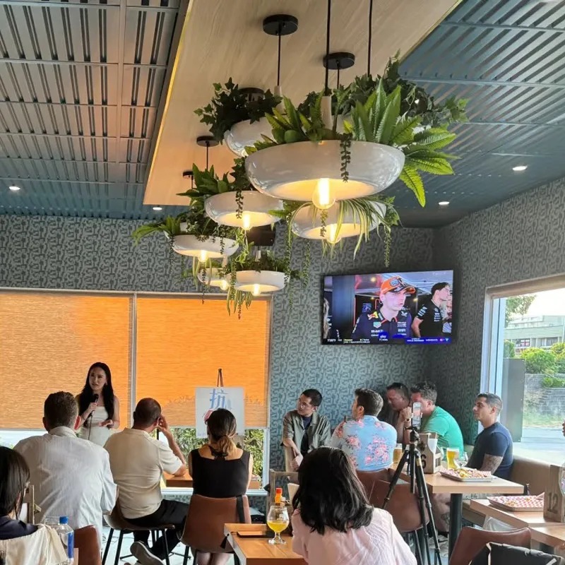 북유럽 스타일의 녹색 알루미늄 분재 샹들리에, 고휘도  - Bonsai Garden Restaurant 리뷰 및 가격